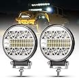 BUNKER INDUST 4 Inch LED Light Pods,2 Pcs Round Tractor Work Light Spot Flood Driving Small Light Bar Waterproof for Truck Equipment Vehicle Pickup UTV ATV Golf Cart