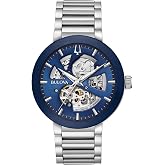 Bulova Men's Modern 3-Hand Automatic Watch, Open Aperture Dial and Edge to Edge Crystal