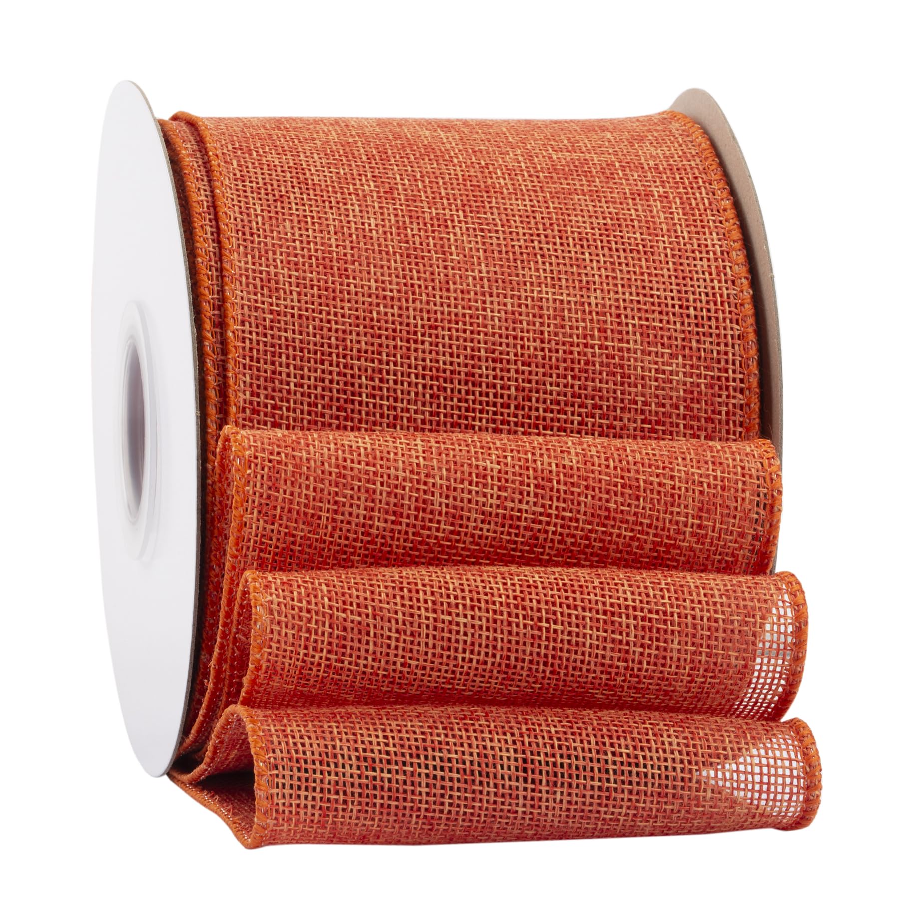 Ribbonitlux Honey Peach Burlap Wired Ribbon,18 Meters, Wired Edge Burlap Ribbon for Gift Wrapping, Big Bow, Wreath, and Christmas Tree Decoration