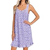 Ekouaer Nightgowns for Women Sleeveless Night gown Victorian House Dress Soft Nightdress Ladies Chemise