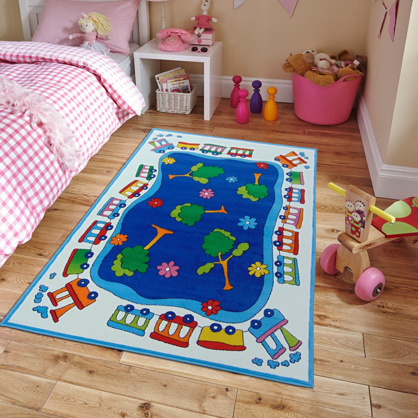 Amazon New Soft Kids Rugs For Boys and Girls Street Map Blue