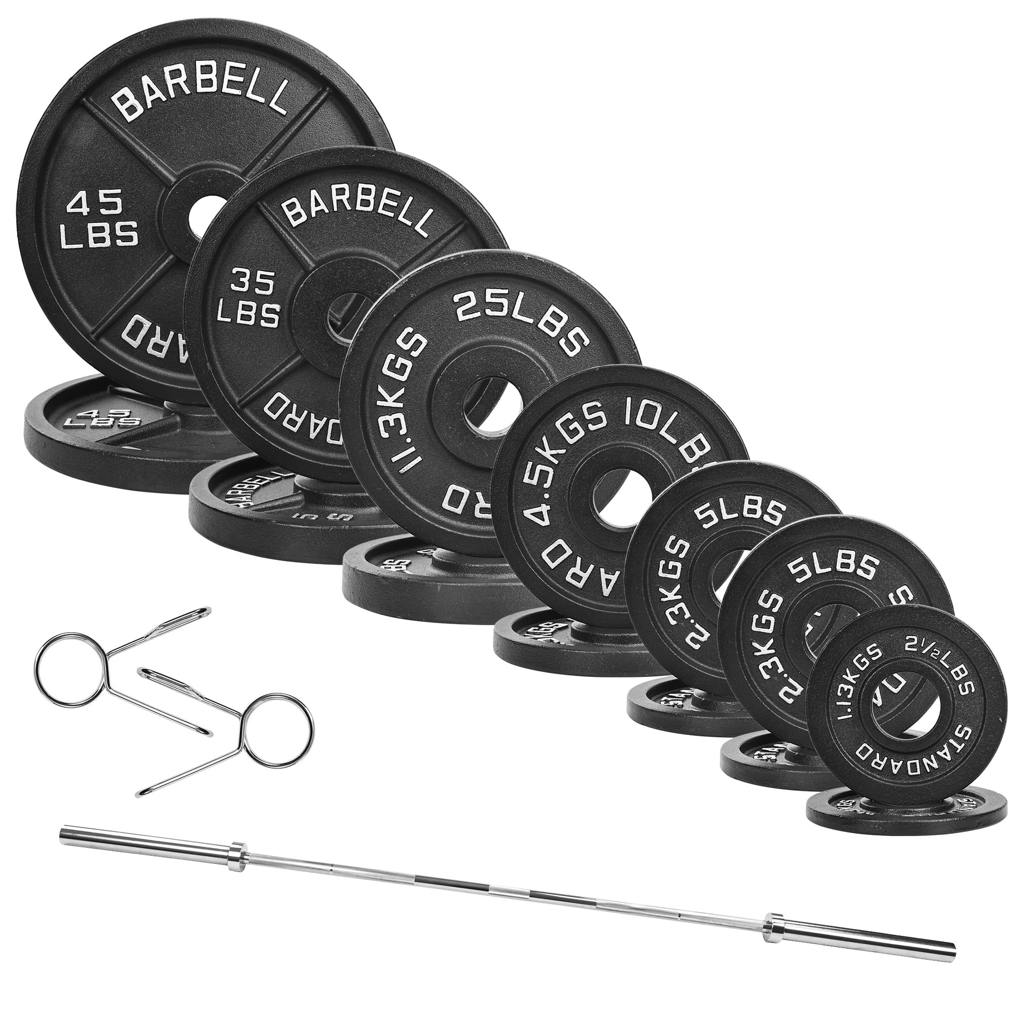 Photo 1 of *PARTIAL SET - See clerk notes*
Fitvids Olympic 2-Inch Cast Iron Barbell Set, Style #1