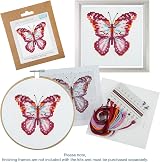 Trimits 3PK Cross Stitch Kits for Adults Beginners Butterfly Cat Flowers 13x13cm view 8