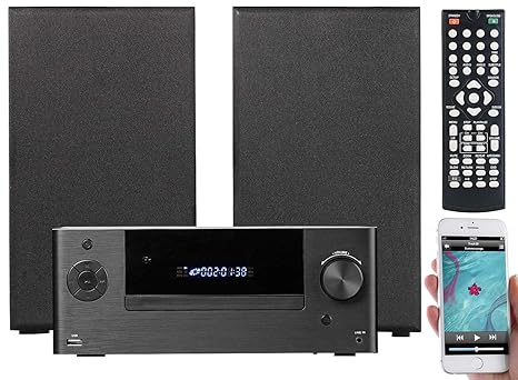 auvisio Kompaktanlage: Mini-HiFi-System mit DVD-/CD-/Media-Player, Bluetooth & FM, 120 Watt (DVD Spieler)