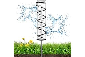 CHIVENIDO Rain Gauge Outdoors Best Rated - 7" Capacity Glass Rain Gauge with Detachable Spiral and Stake, Rain Gauge for Deck Yard Water Measure, Freeze Proof Garden Rain Gauge