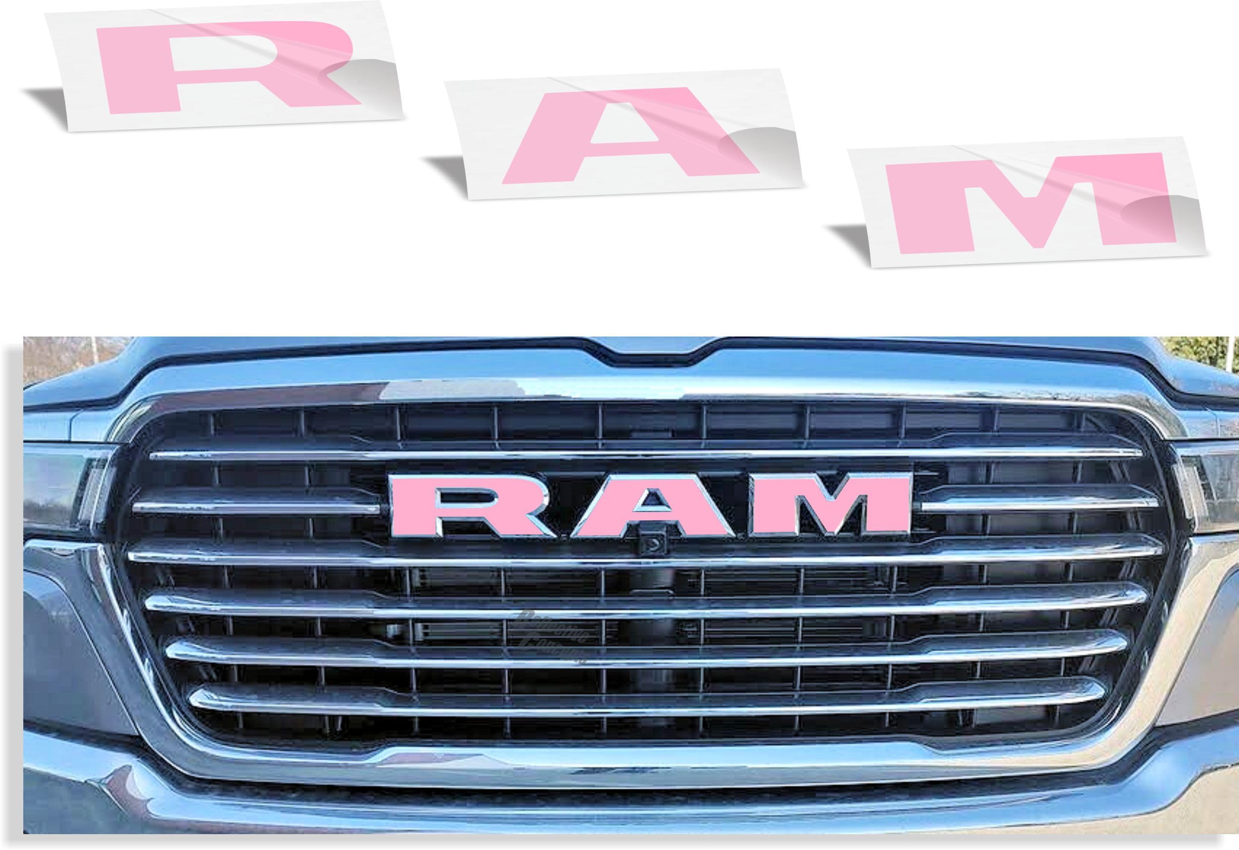 RAM Grille Emblem Overlay Decal Stickers 2025-2026