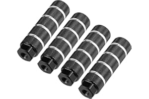 A ABSOPRO Aluminum Alloy Rear Foot Pegs Footrests Black for BMX MTB Bike Bicycle Fit 3/8 Inch Axles (Set of 4)