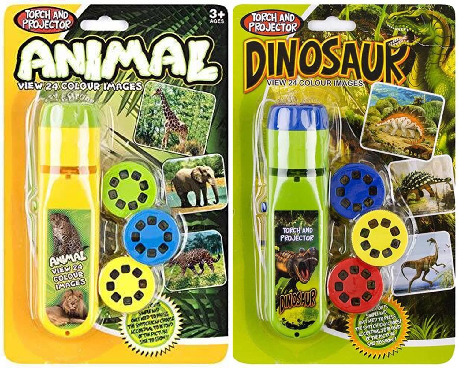 Georgie Porgy Children Projector Toys Educational Science Set Wall Ceiling Tent Torch Flashlight for Kids Gifts for Boys Girls (Dinosaur + Animal) — image 1