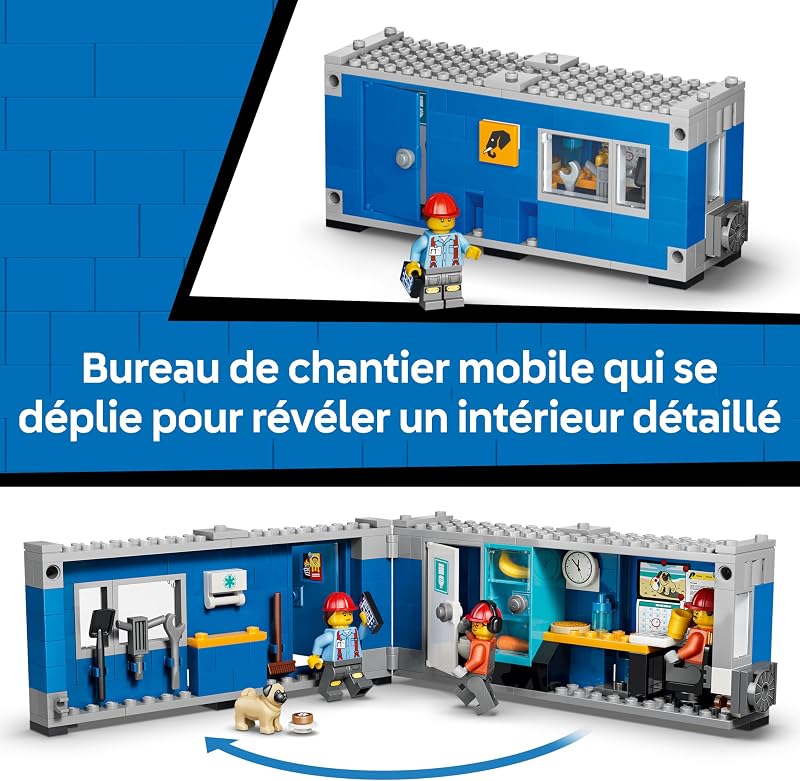 City Le Camion-Benne et la Chargeuse Frontale - Camions Jouets - Véhicules de Chantier Fonctionnels avec 3 Minifigurines - Cadeau d'anniversaire sur Le Thème des STEM pour Garçon dès 8 Ans 60494 — photo 5 sur 8