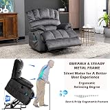Merax Electric Power Lift Recliner Chair with Massage & Heat, Gray view 8