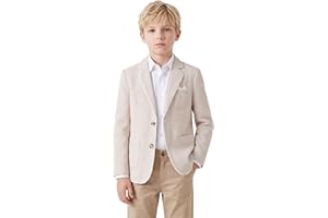 LOLANTA Boys Seersucker Blazer Jacket Kids Lightweight Striped Blazers for Formal Casual Events Dress Outfits Tuxedo Suit