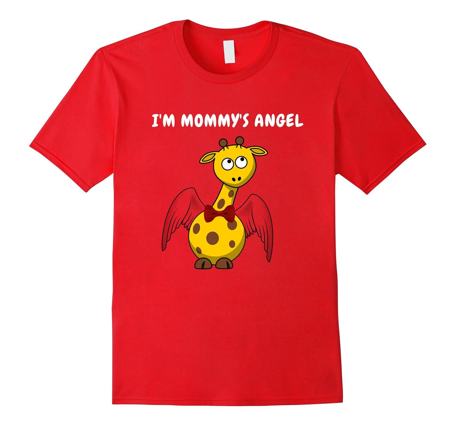 I'M MOMMY'S ANGEL GIRAFFE W/ WINGS FUN GRAPHIC NOVELTY TEE-ANZ