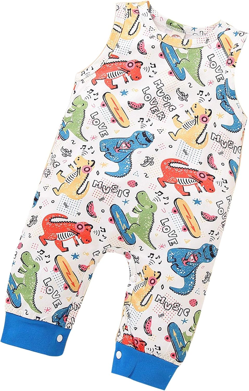 NCONCO Baby-Strampler für Mädchen, mit Tierdruck, ärmellos