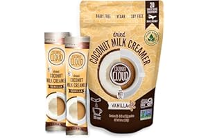 Coconut Cloud: Dairy-Free Coffee Creamer | Minimally Processed, Shelf Stable. Made from Coconut Powdered Milk. | Vegan, Gluten Free, Non-GMO. (Home, Office, Travel), Creamers (Vanilla - 20 Sticks)