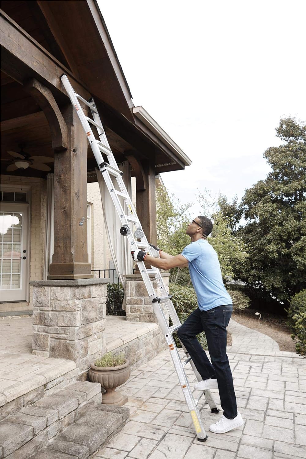 Building Supplies Cosco 20218t1ase 18 Foot Max Reach Aluminum Telescoping Multi Position 300 Lb Gray Load Capacity Type Ia Duty Rating Ladder Ladders