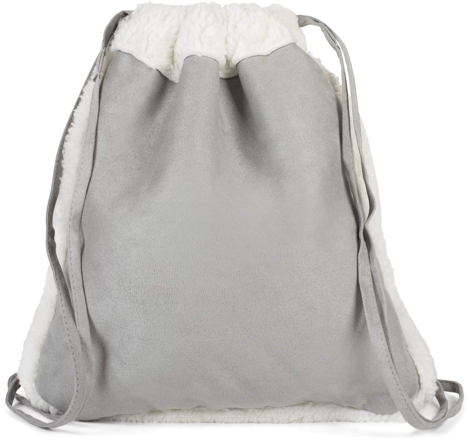 styleBREAKER gym bag edged with a soft finish and lined with teddy bear fur, rucksack, bag, unisex 02012309, color:Light-Grey