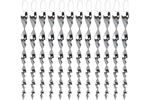 KOKMEYA Bird Scare Rods Silver Hanging Plastic Bird Deterrent Device, Wind Driven Rotation Reflective Scare Rods to Keep Bird