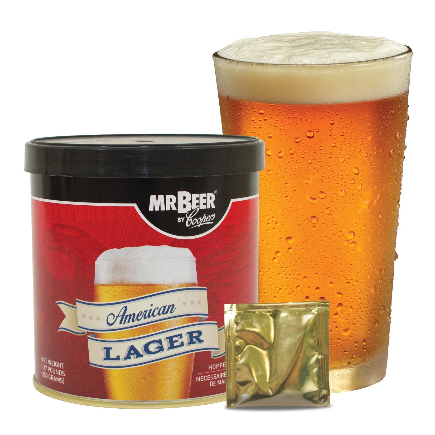 Mr. Beer American Lager 2 Gallon Homebrewing Craft Beer Refill Free