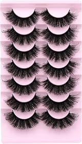 ALICROWN Fake Eyelashes 20MM Dramatic Faux Mink 5D 7 Pairs Reusable Fluffy Pack view 8