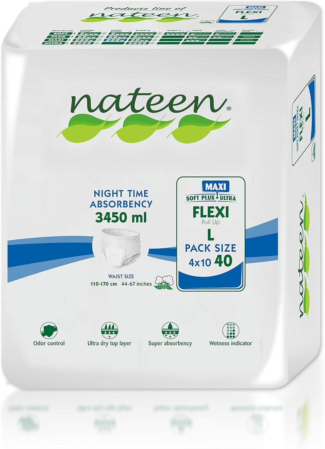 Tendercare Nateen - Adult Incontinence 40 Large Night Time Pull-Up Pants - Disposable Maxi for Men & Women - Discreet 3450ml Absorbency