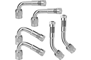 6-Pack Valve Stem Extenders, Mellbree 45 Degree 90 Degree 135 Degree Schrader Tire Valve Extension Compatible for Dual Wheels Passenger Cars, RV, Stroller, Bicycles, Motorcycles and Trailers