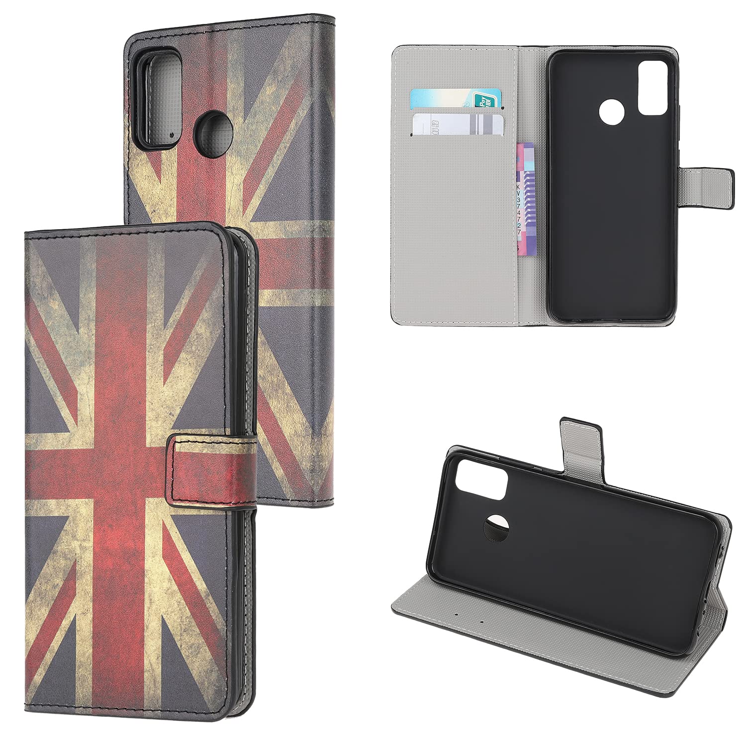Compatible for Motorola Moto G50 Case, Phone Case Motorola Moto G50 Shockproof Flip Folio Soft PU Leather Wallet Cover with Card Holder Slots Magnetic Kickstand Protective Case, UK Flag