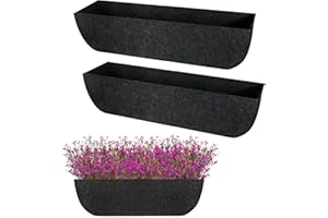 Incycall 2-Pack 36in Planter Liners - Breathable Felt Hanging Basket and Window Box Liners - Prevent Root Suffocation and Bird Damage - Black