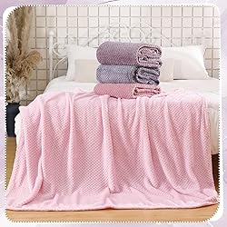 Newwiee 4 Pcs Flanne Fleece Throw Blanket for Bed