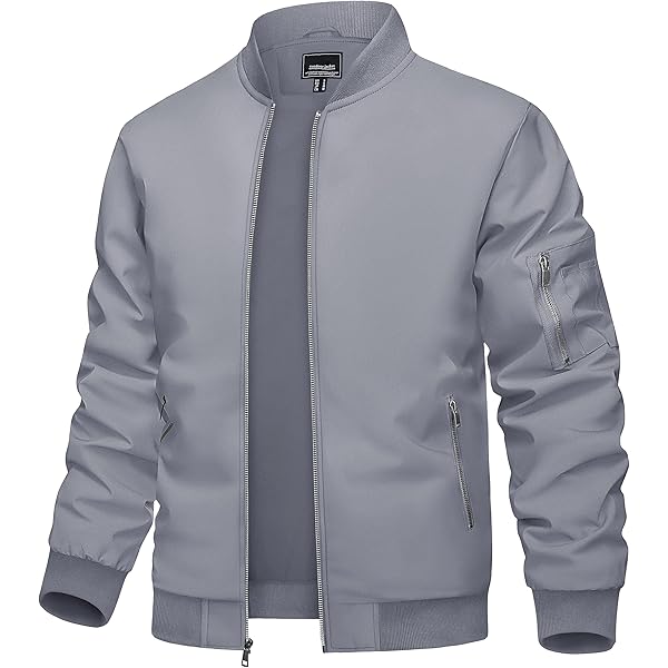 Amazon.com: Men's Bomber Jacket Casual Stand Collar Coat
