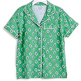Vera Bradley Womens Cotton Pajama Short Sleeve Button-up Shirt