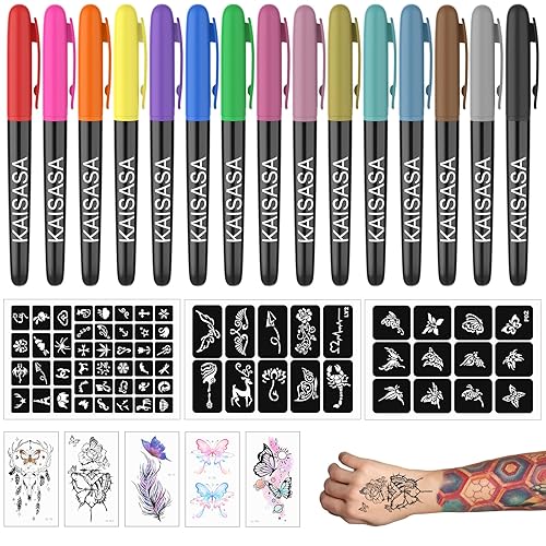 MOISTAR Temporary Tattoo Markers for Skin, Temporary Tattoo Kit