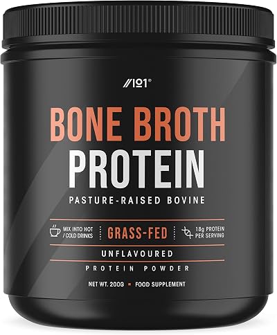 ALPHA01 Bone Broth Protein Powder Beef 200g Unflavoured Grass-Fed