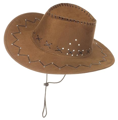 Brandsseller Karneval Kopfbeckung/Hut/Mütze Kostüm/Fasching/ - [ Motive: Cowboy] Damen Kopfschmuck Westernhut (Hellbraun)
