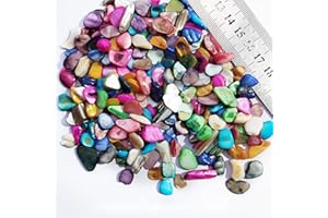 OAKBUD Mosaic Tiles for Crafts Assorted Color Shell Glitter Mosaic Supplies Pieces Bulk Square Natural Shell Irregular Size, 100g (Mix Color)