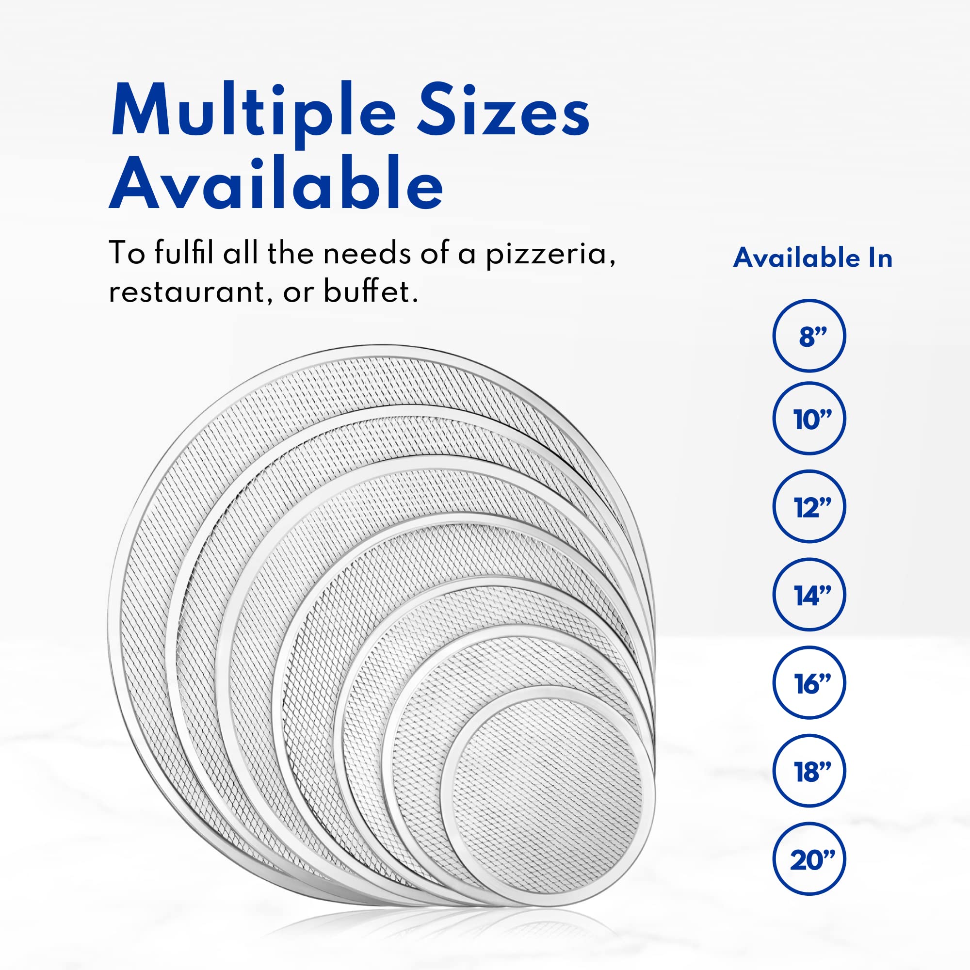 New Star Foodservice 50677 Restaurant-Grade Aluminum Pizza Baking Screen, Seamless, 12-Inch