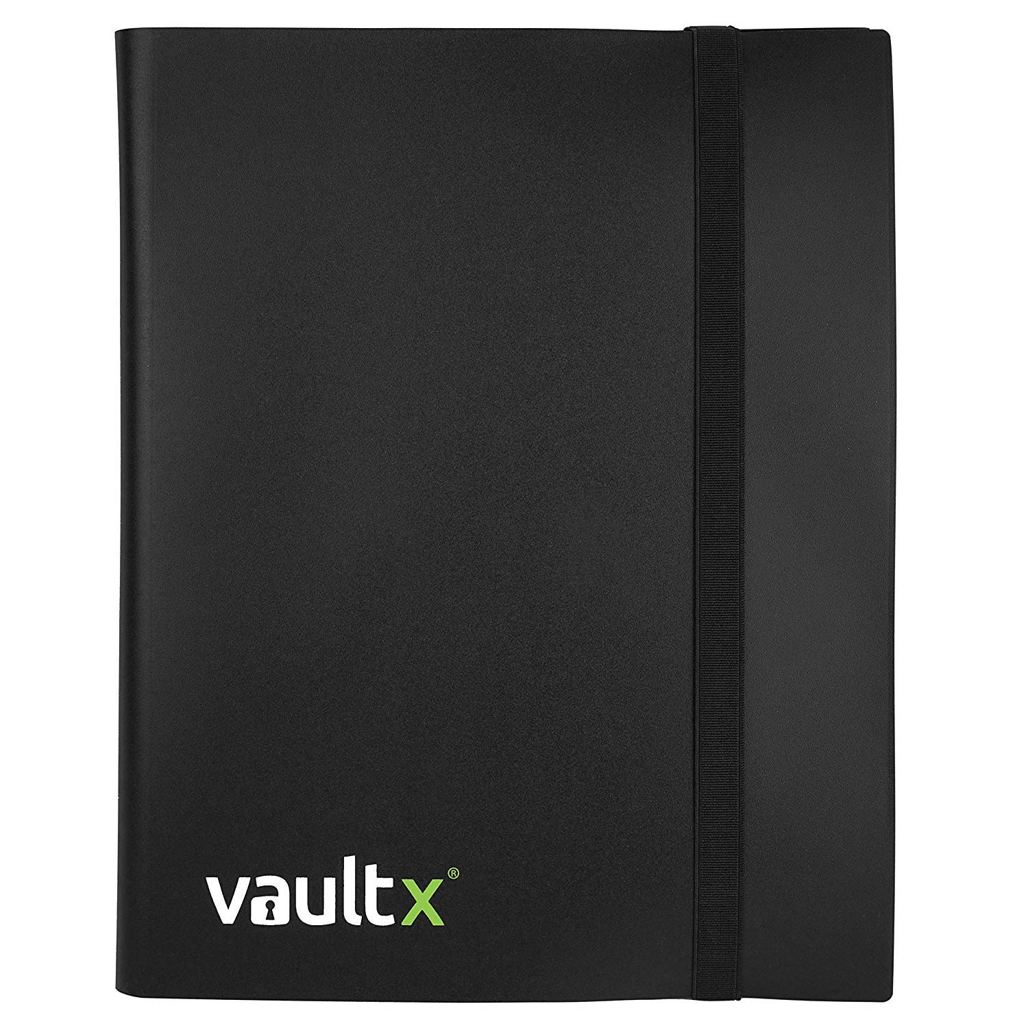 Vault X 9 Pocket Trading Card Strap Binder, 360 cards, Standard, 20 Side-Loading Pages, Folder for Collectible Card Games, Sports, TCG (Black)