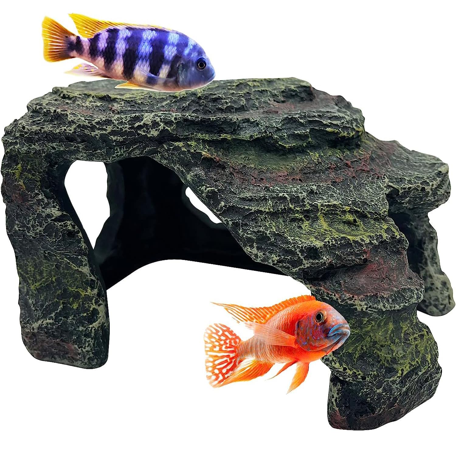 Mascot Pets Reptile Rock Cave Terrarium Hide Vivarium Decor Basking Platform Aquarium Fish Tank Hideaway Slate Rock Tortoise Fish Tank Lizzard Gecko