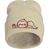 Cute Yellow Duck Embroidered Beanie Knit Hat for Men Women, Cute Funny Graphic Beanie Winter Skull Cap, Gifts for Duck Lovers