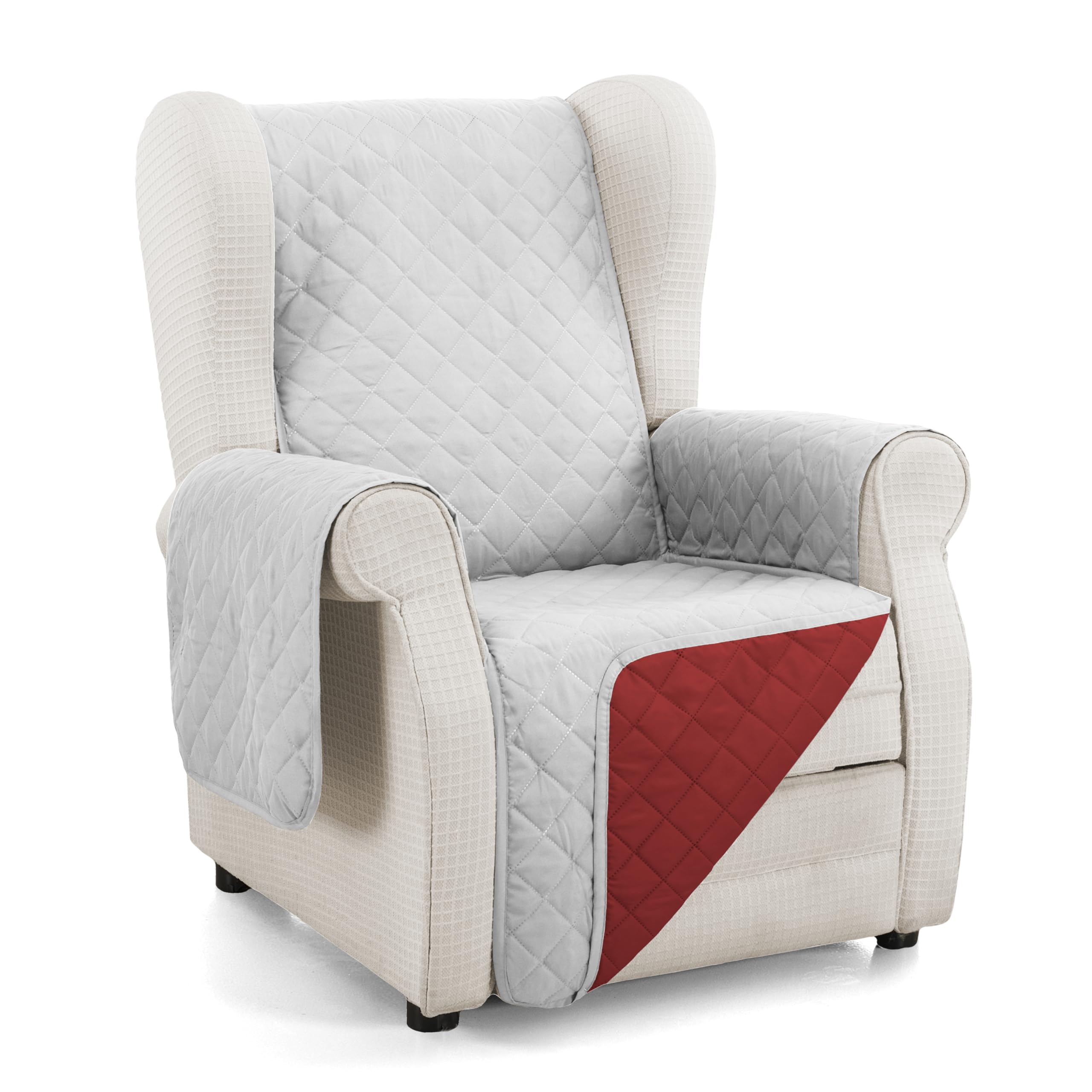 Martina Home 1 Seater Amber Sofa Cover/Relax Red/Grey