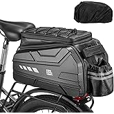 KEMIMOTO Bike Bag 40L EVA Hard Shell, Upgraded Ebike Rear Rack Bag with Waterproof Cover, Bicycle Trunk with Multi-layer Insulation for Commuter Travel Outdoor