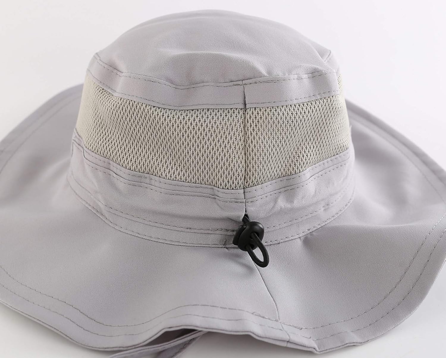 Connectyle Men’s Outdoor Mesh Boonie Sun Hat Summer Wide Brim UV Protection Fishing Hat Safari Cap Gray: Clothing