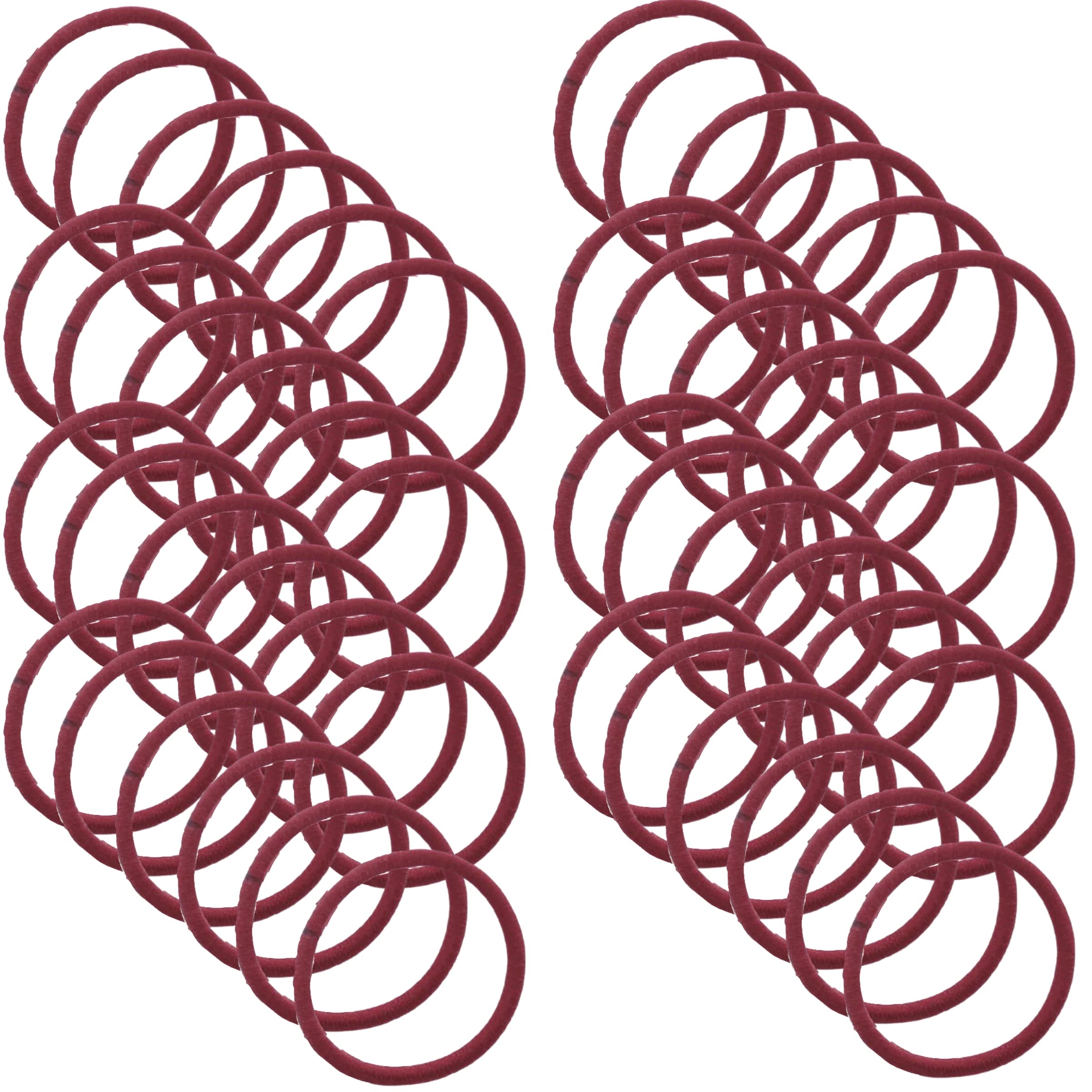 Topkids Accessories 48pc Elastic Hair Bands for Girls and Women, Hair Ties No Damage, Hair Accessories for Women, Hair Elastics, Hair Bands for Women, Hair Bobbles (Burgundy)