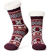 The Metluks Women's Knit Slipper Socks with Non-slip Grippers, Warm Fuzzy Fluffy Sherpa Lined, Cozy Christmas Gifts