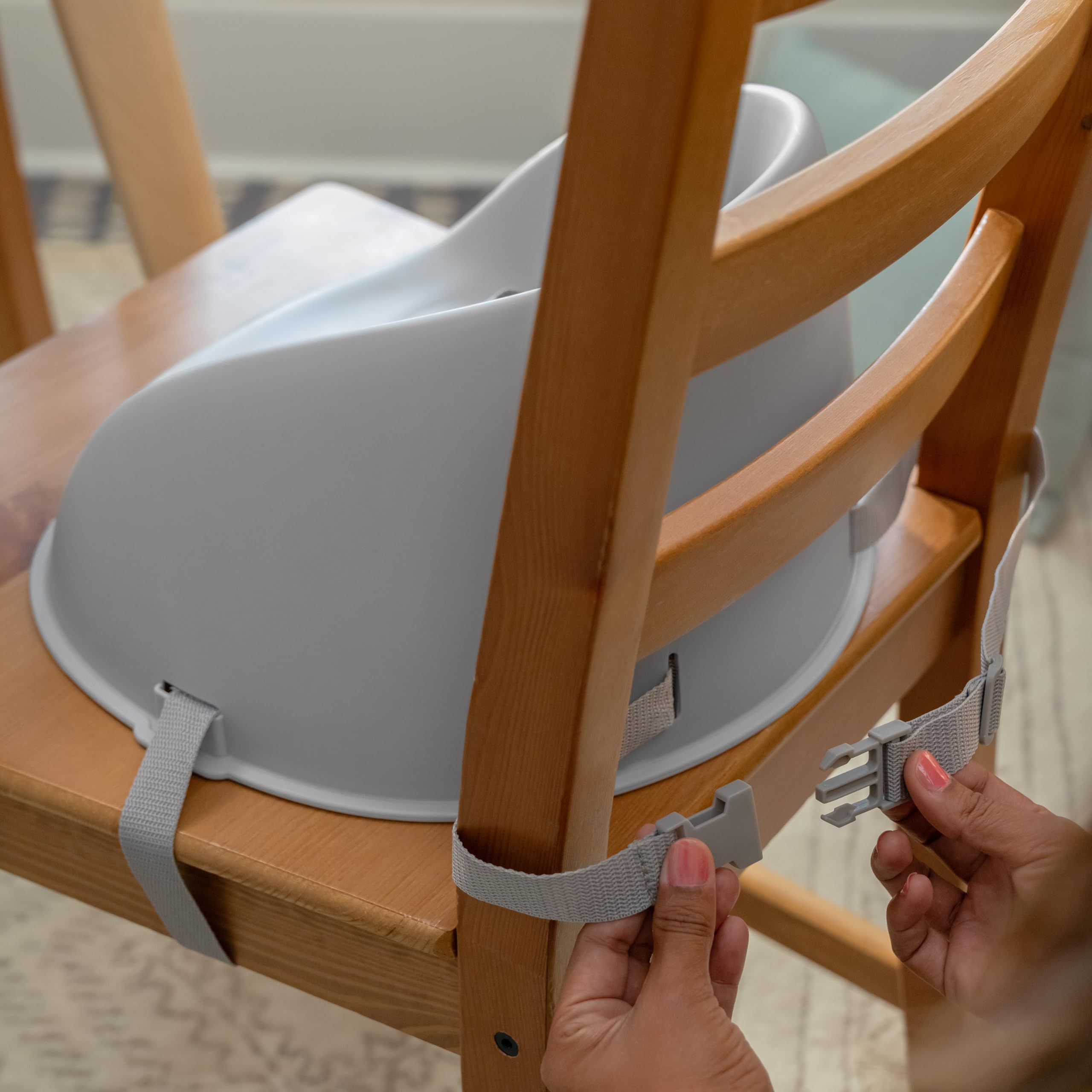 Ingenuity: ity by Ingenuity My Spot Easy-Clean Baby Booster Feeding Chair, 3-Point Harness, Washable Removable Straps - Grey, User Age Range: 6 - 60 months, Requires Assembly