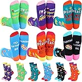 Berlune 6 Pair Novelty Socks for Women Men Yoga Art Squirrel Gifts Bulk Funny Christmas Gift Socks for Sport Lover Men