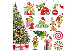 REECHAIN Christmas Tree Decorations, 24 PCS Wood Christmas Tree Hanging Ornament Holiday Xmas Ornaments Xmas Decorations Decor Home Indoors