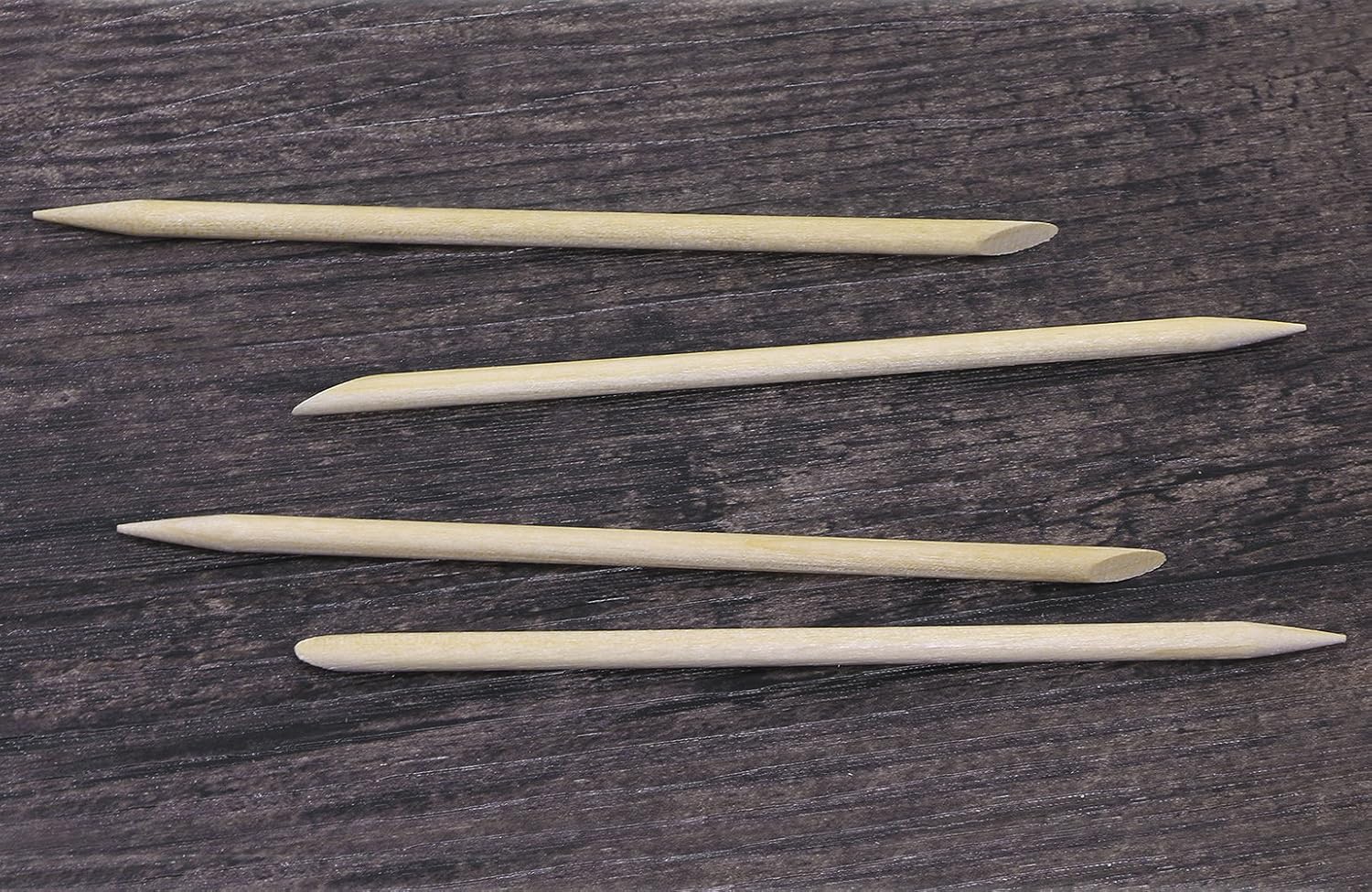 Mini Skater 50 Pcs Orange Wood Nail Sticks Double Sided Multi Functional Cuticle Pusher Remover Manicure Pedicure Tool (50): Beauty