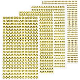 MECCANIXITY 3584 Pcs 8 Sheets Light Yellow Rhinestone Stickers 3/4/5/6 mm Self Adhesive Rhinestones Gems for DIY Decoration Craft Face Eye Nails Hair Make Up