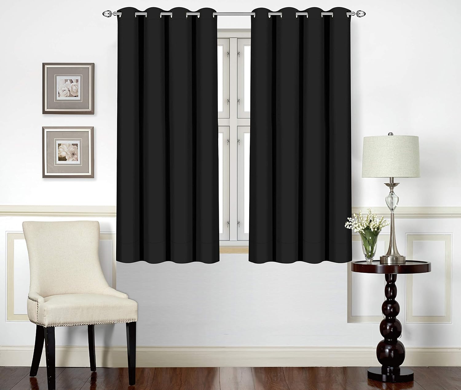 Utopia Bedding Blackout Curtains Grommet Thermal 2 Panels Drapes [Black - Image 3
