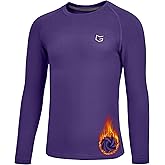 G Gradual Youth Boys Compression Thermal Shirt Long Sleeve Fleece Undershirt for Boy Football Baseball Soccer Base Layer